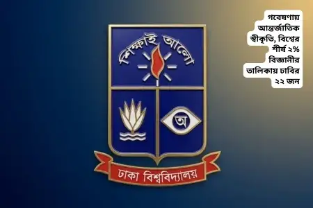 বিশ্বের শীর্ষ ২ শতাংশ বিজ্ঞানীর তালিকায় ঢাবির ২২ শিক্ষক
