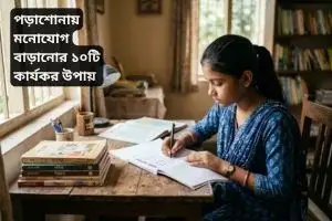 পড়াশোনায় মনোযোগ বাড়ানোর ১০টি কার্যকর উপায়